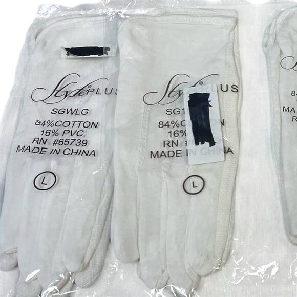 New In Package Lot of 9 DSI Style Plus Large White Cotton Marching Band Gloves - Picture 3 of 4